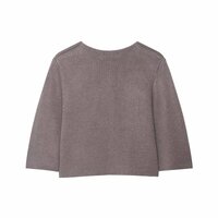 Crew neck covered button knitted jacket - Thumbnail 2