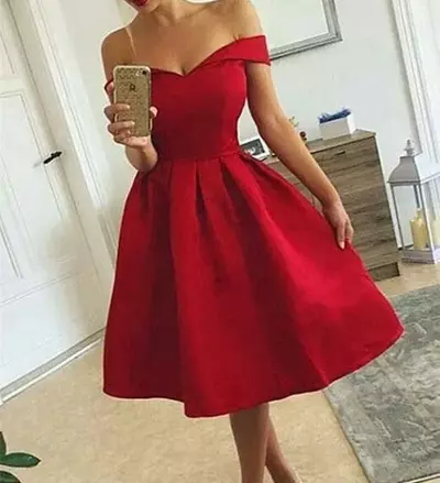 Short Prom Dress Sexy Red Off the Shoulder Zipper Back Summer Party Dress