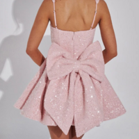 Temperament Bow Sleeveless High Waisted Dress - Thumbnail 2