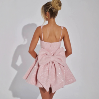 Temperament Bow Sleeveless High Waisted Dress - Thumbnail 3