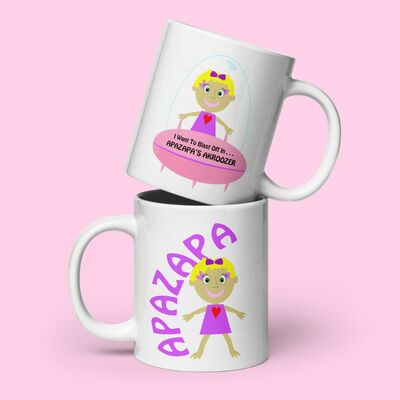 Cute cartoon space car mug
