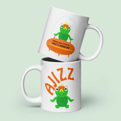 Bold space car character mug