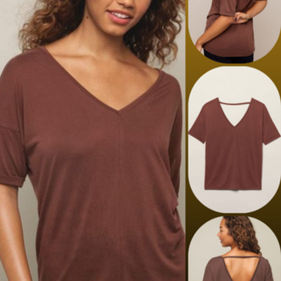 Double v-neck top - Thumbnail 4
