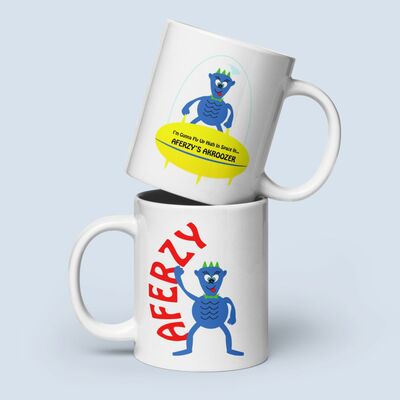 Flying machine friends mug