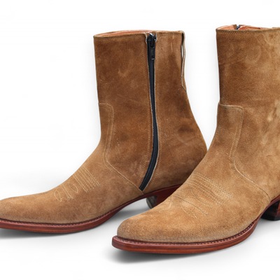 Crafted leather classic handmade brown suede leather jodhpur side zipper boot