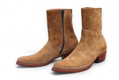 Crafted Leather Classic Handmade Brown Suede Leather Jodhpur Side Zipper Boot