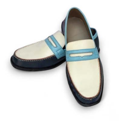 Crafted Leather Unique Tri-Tone Color Moccasin Loafers Dress Shoes