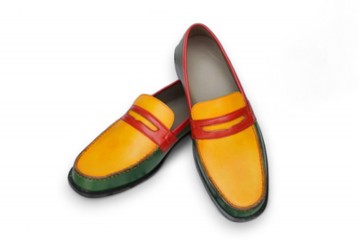 Crafted Leather Classic and Unique Tri-Tone Color Loafers Formal Moccasin Dress Shoes For Men