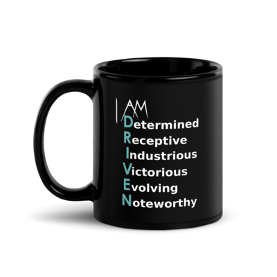I am driven word power mug
