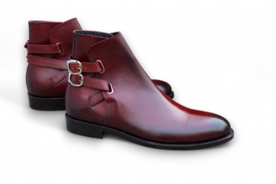 Crafted Leather Burgundy Patina Leather Jodhpur Boots