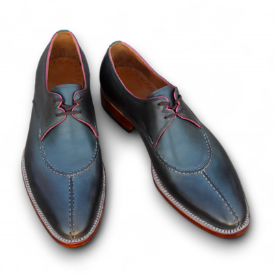 Crafted leather classic gray leather oxford dress shoes