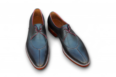 Crafted Leather Classic Gray Leather Oxford Dress Shoes