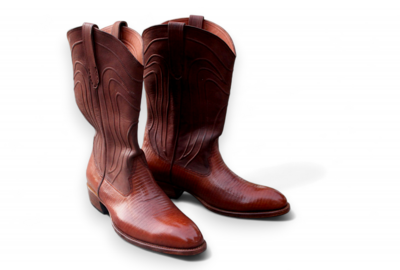 Crafted Leather Handmade Genuine Brown Leather Cowboy Ankle High Boot for Men