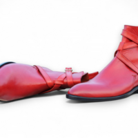 Crafted Leather Classic Men's Red Jodhpurs Leather Dress Ankle Boots - Thumbnail 1
