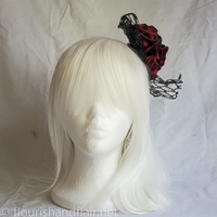 Black and Red Rose Hair Accessory - Thumbnail 1