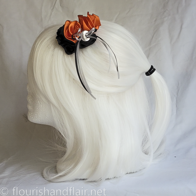 Small halloween rose hair clip