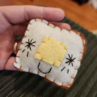 Felt toast with butter keychain