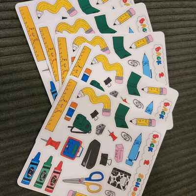 Back 2 skool sticker sheet