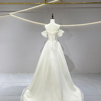 Ivory Tulle Long A-Line Prom Party Dress - Thumbnail 2