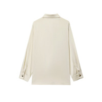 Fashionable and elegant satin double-breasted shirt - Thumbnail 1