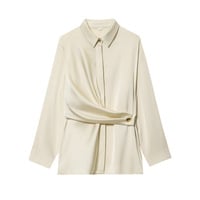 Fashionable and elegant satin double-breasted shirt - Thumbnail 2