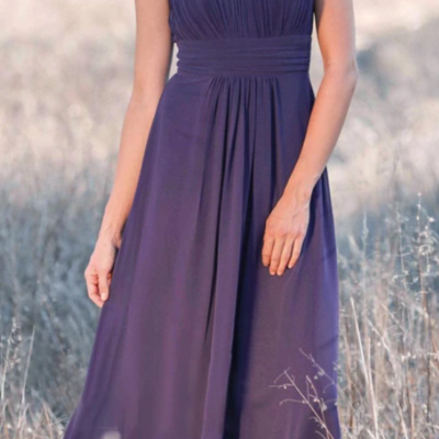 Illusion a-line chiffon cap sleeve pleated long mother of birdal dress with back keyhole