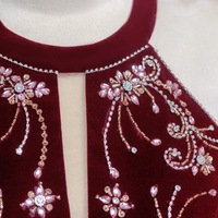 Sexy Halter Velvet Beading Long Prom Dress ,Off the shoulder Evening Dress,Floor Length Prom Dress  - Thumbnail 2