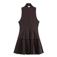 Fashionable Sexy Hot Girl Wide Pleated Tie Dress - Thumbnail 1