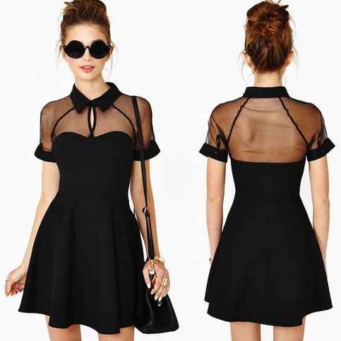 Ladies Sheer Top Mini Dress