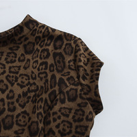 Light mature style leopard print sleeveless design niche DRESS - Thumbnail 2