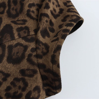 Light mature style leopard print sleeveless design niche DRESS - Thumbnail 3