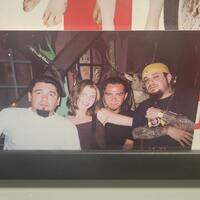 David Silveria's Root Beer Kit Tom Drum, Drumsticks, and Photos from Munky's Personal Collection Lot - Thumbnail 3