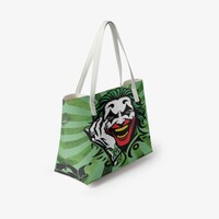 Joker Grinning Madness Green Comic Art Leather Tote Bag | Free Ship - Thumbnail 2