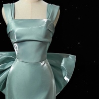 Light Green Sheath Floor Length with Removable Bow Prom Dresses - Thumbnail 6