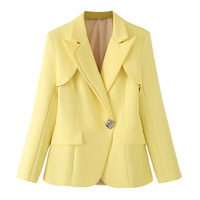 Fashionable and elegant commuting irregular solid color suit jacket - Thumbnail 2