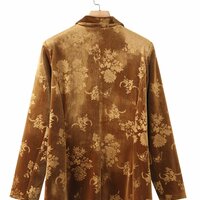 Autumn and winter new street fashion velvet embossed suit jacket - Thumbnail 2
