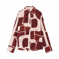 Design loose geometric long-sleeved top - Thumbnail 1