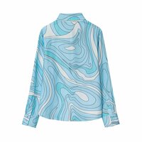 Fashionable and elegant women's wholesale printed buttoned long-sleeved shirt - Thumbnail 2