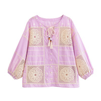 Fashionable casual 0 hollow embroidery shirt - Thumbnail 2