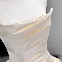 High Qulight Satin and Lace Sheath Back Applique with Tulle Train Wedding Dresses - Thumbnail 5