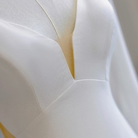 Ivory V neck Long Sleeves Sheath Backless Back Applique with Buttons Prom Dress  - Thumbnail 2