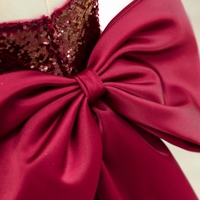 Sexy Deep V neck Mermaid Sequins Floor Length with Bow Backless Back Prom Dress  - Thumbnail 1