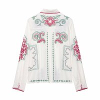 embroidered loose shirt - Thumbnail 2
