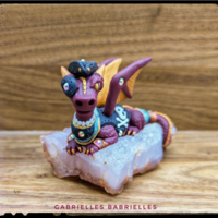 Pirate Dragon sculpture on a crystal  - Thumbnail 1