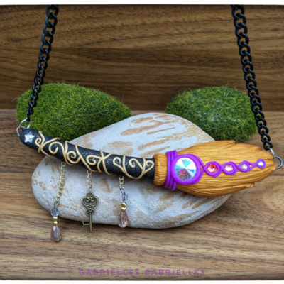 Witchy broom necklace 