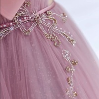Pink Bow Tulle Strapless Floor Length with Blet Lace up Back Prom Dress - Thumbnail 7