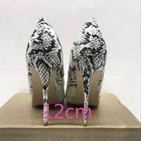 White gradient black snake pattern high heels 12cm - Thumbnail 4