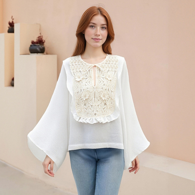 Water-soluble lace shirt