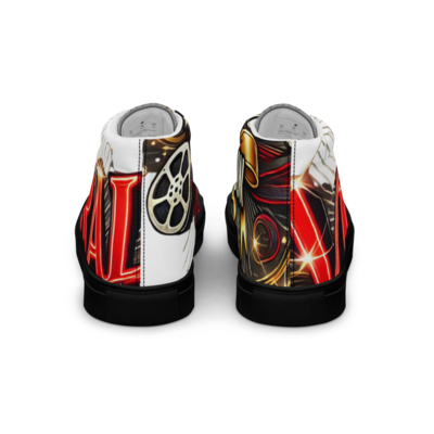 Viral movie bow mens high top canvas shoes