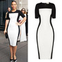 Color Block Bandage Dress - Thumbnail 3